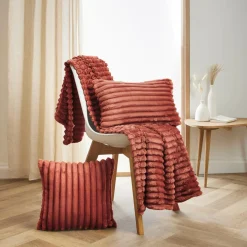 EMINZA Housse de coussin rectangulaire flanelle (30 x 50 cm) Dune Terracotta Clearance