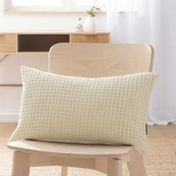 EMINZA Housse de coussin rectangulaire coton nid d'abeille (30 x 50 cm) Maya pampa Beige Outlet