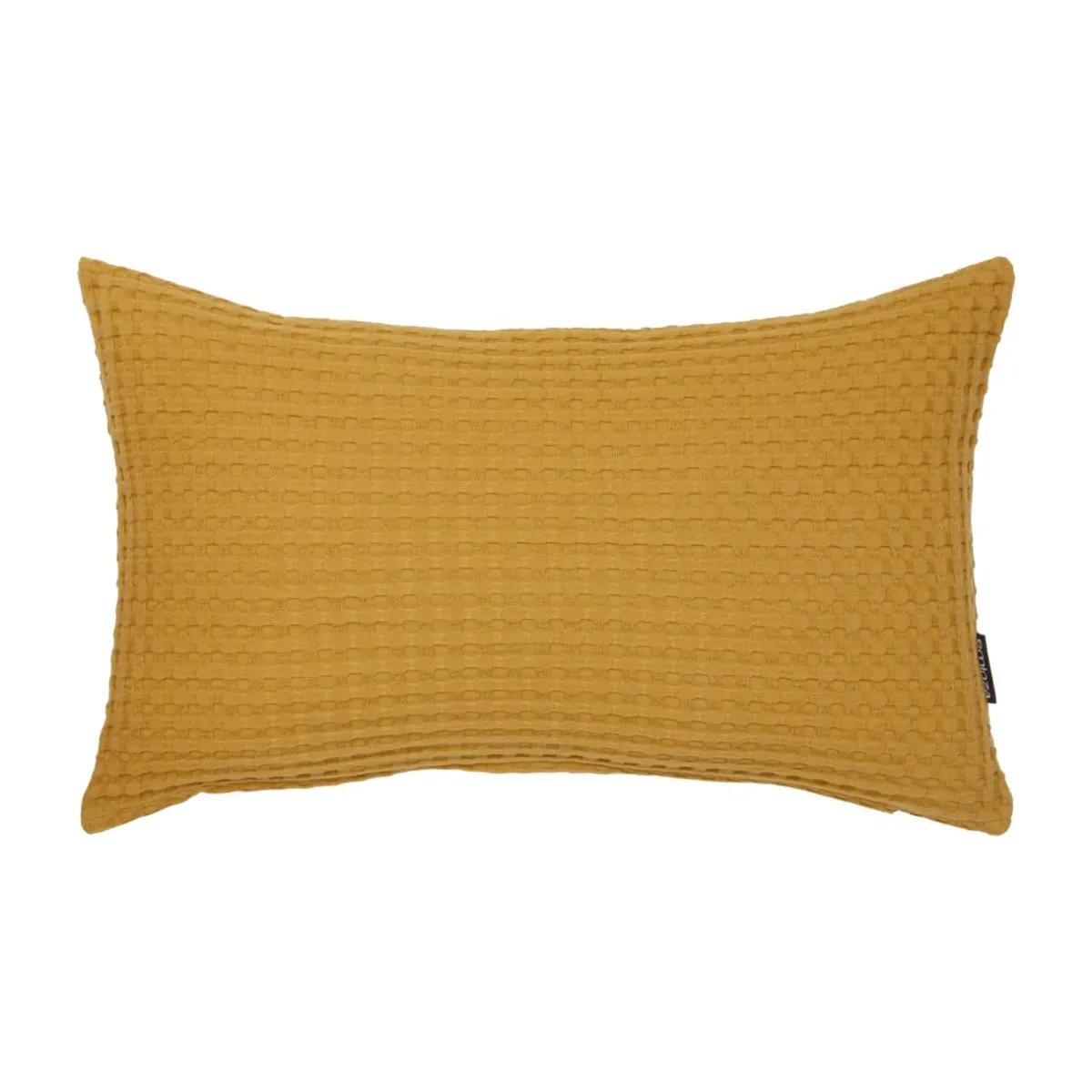 EMINZA Housse de coussin rectangulaire coton nid d'abeille (30 x 50 cm) Maya Jaune safran Best