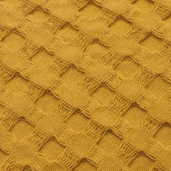 EMINZA Housse de coussin rectangulaire coton nid d'abeille (30 x 50 cm) Maya Jaune safran Best