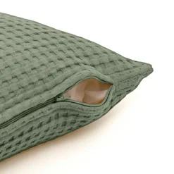 EMINZA Housse de coussin rectangulaire coton nid d'abeille (30 x 50 cm) Maya Vert romarin Online