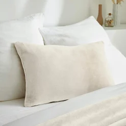 EMINZA Housse de coussin rectangulaire flanelle (40 x 60 cm) Didou grège Beige New