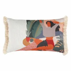 OSTARIA Housse de coussin rectangulaire (30 x 50 cm) Nature Multicolore