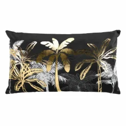 DOUCEUR D'INTERIEUR Housse de coussin rectangulaire velours (30 x 50 cm) Feanor e Noir Outlet