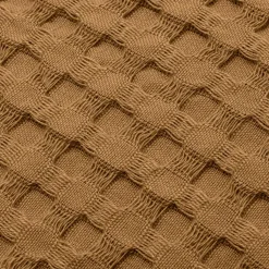 EMINZA Housse de coussin rectangulaire coton nid d'abeille (30 x 50 cm) Maya Camel Best