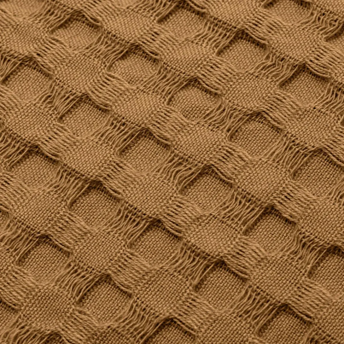 EMINZA Housse de coussin rectangulaire coton nid d'abeille (30 x 50 cm) Maya Camel Best