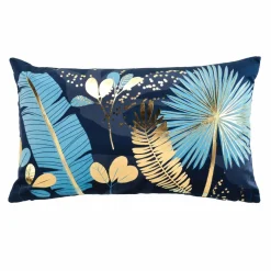DOUCEUR D'INTERIEUR Housse de coussin rectangulaire velours (30 x 50 cm) Prusseor e Bleu Clearance