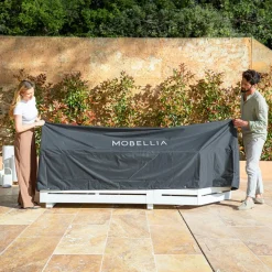 MOBELLIA Housse de protection Imperméable pour Salon de jardin (250 x 250 cm) Gris