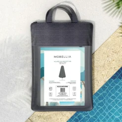 MOBELLIA Housse de protection imperméable pour Parasol rond (D50 x H190 cm) Universel Gris Anthracite Discount