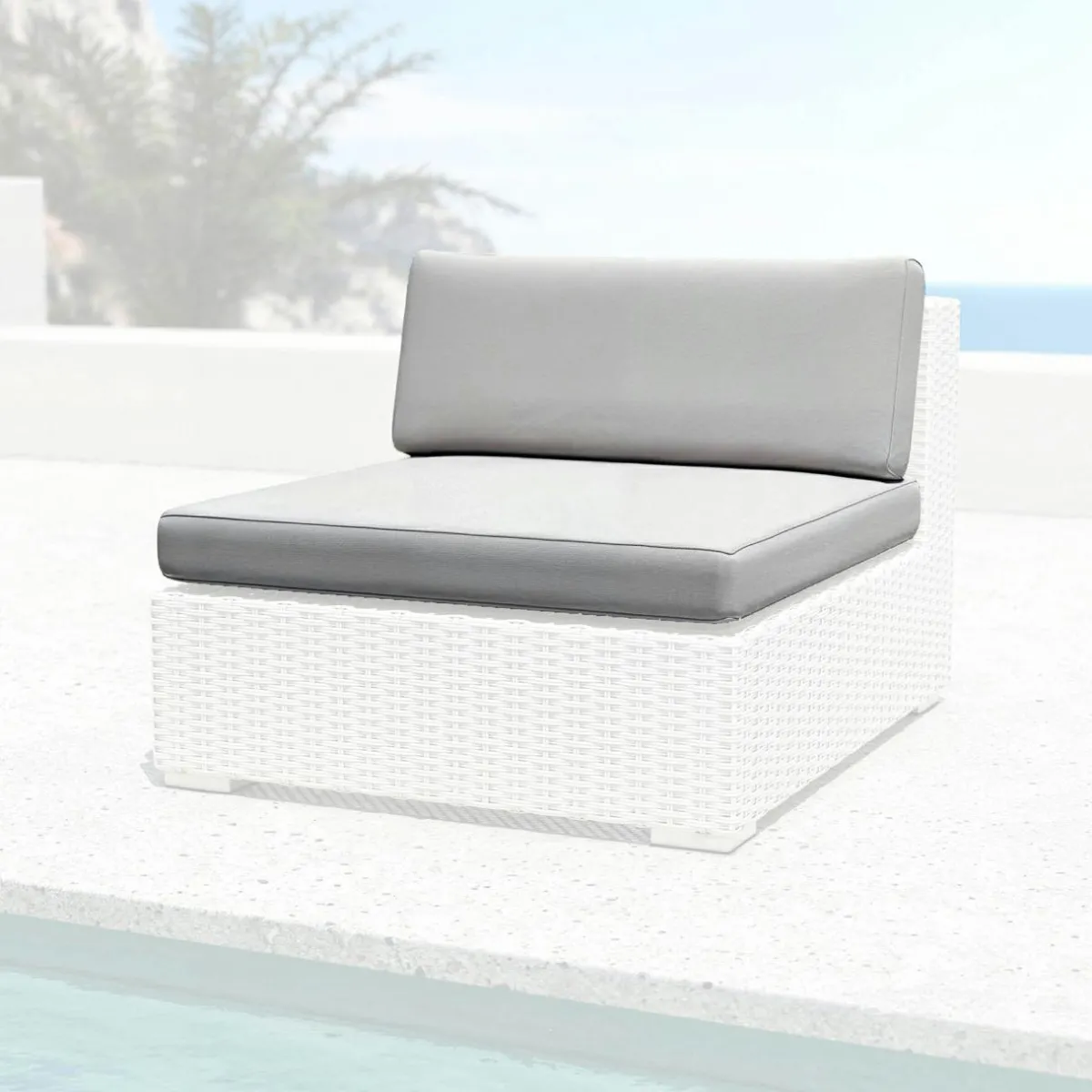 MOBELLIA Housses de coussin de remplacement pour Chauffeuse Palma Gris Best