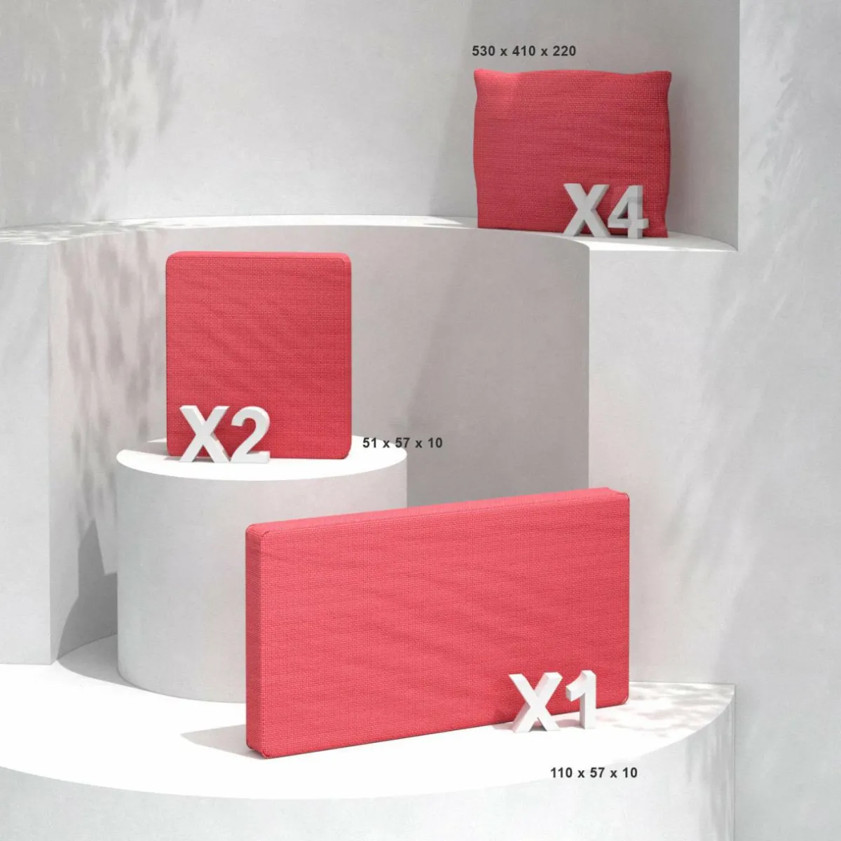MOBELLIA Housses de coussin de remplacement pour salon de jardin Calvi 4 places - Rouge Best