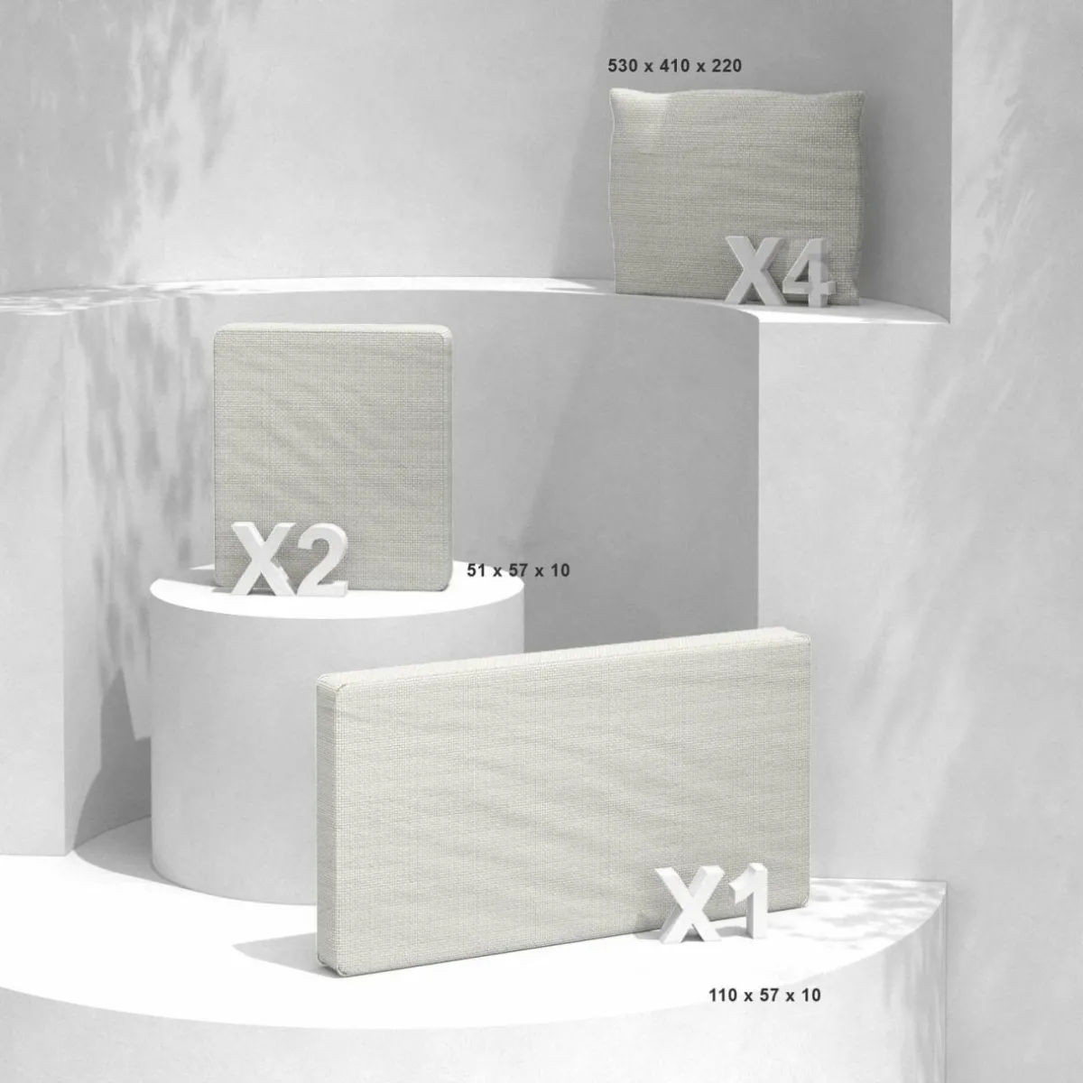 MOBELLIA Housses de coussin de remplacement pour salon de jardin Calvi 4 places - Beige Clearance
