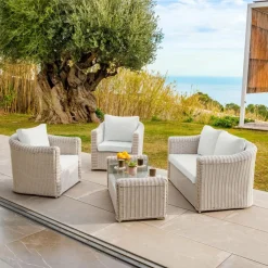 MOBELLIA Housses de coussin de remplacement pour salon de jardin Calvi 4 places - Beige Clearance