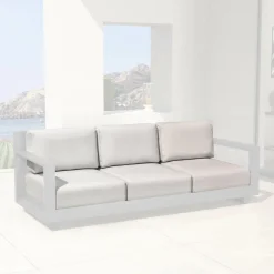 MOBELLIA Housses de coussin de remplacement pour Canapé 3 places Elba Gris clair