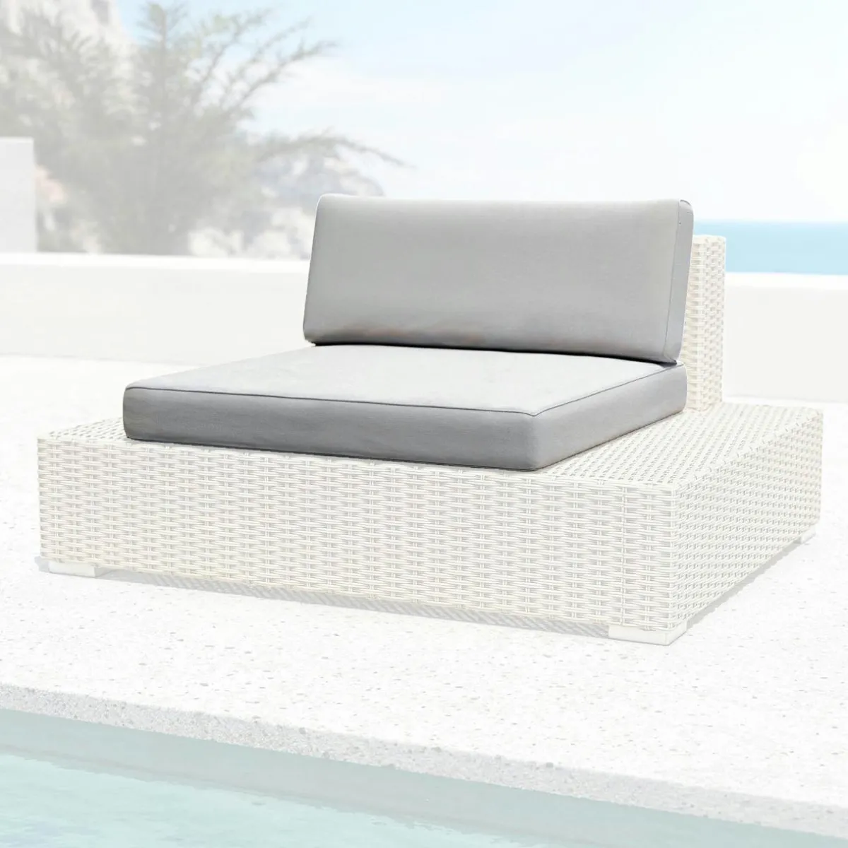 MOBELLIA Housses de coussin de remplacement pour Fauteuil Palma Gris Best
