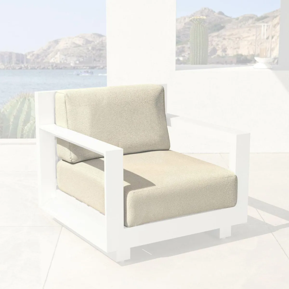 MOBELLIA Housses de coussin de remplacement pour Fauteuil Elba Beige Best