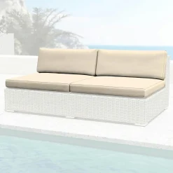 MOBELLIA Housses de coussin de remplacement pour Chauffeuse 2 places Palma Beige