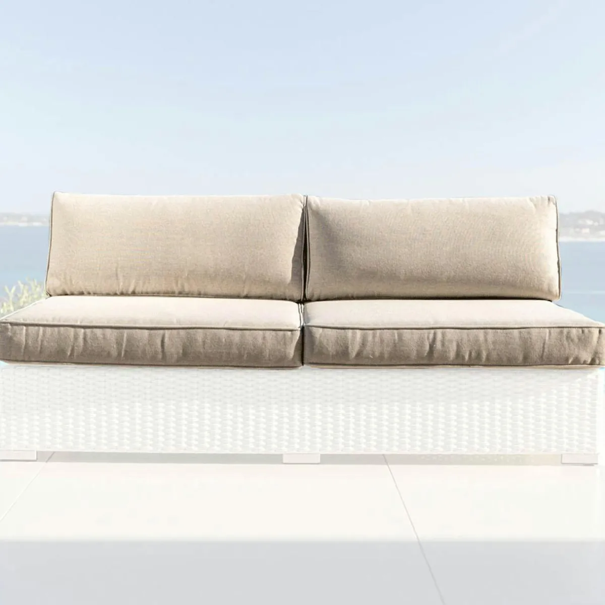 MOBELLIA Housses de coussin de remplacement pour Chauffeuse 2 places Palma Taupe Online
