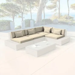 MOBELLIA Housses de coussin de remplacement pour salon de jardin 5 places Palma Beige Clearance
