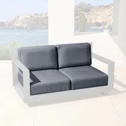 MOBELLIA Housses de coussin de remplacement pour Canapé 2 places Elba Gris Anthracite New
