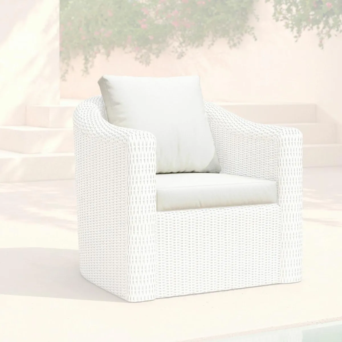 MOBELLIA Housses de coussin de remplacement pour Fauteuil Calvi Blanc Outlet
