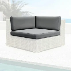 MOBELLIA Housses de coussin de remplacement pour Fauteuil d'angle Palma Gris anthracite Gris foncé Hot