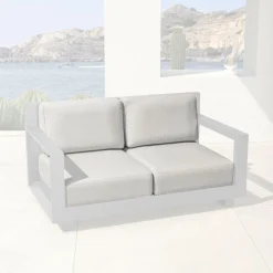 MOBELLIA Housses de coussin de remplacement pour Canapé 2 places Elba Gris clair Outlet