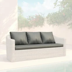 MOBELLIA Housses de coussin de remplacement pour Canapé 3 places Calvi Gris foncé Clearance