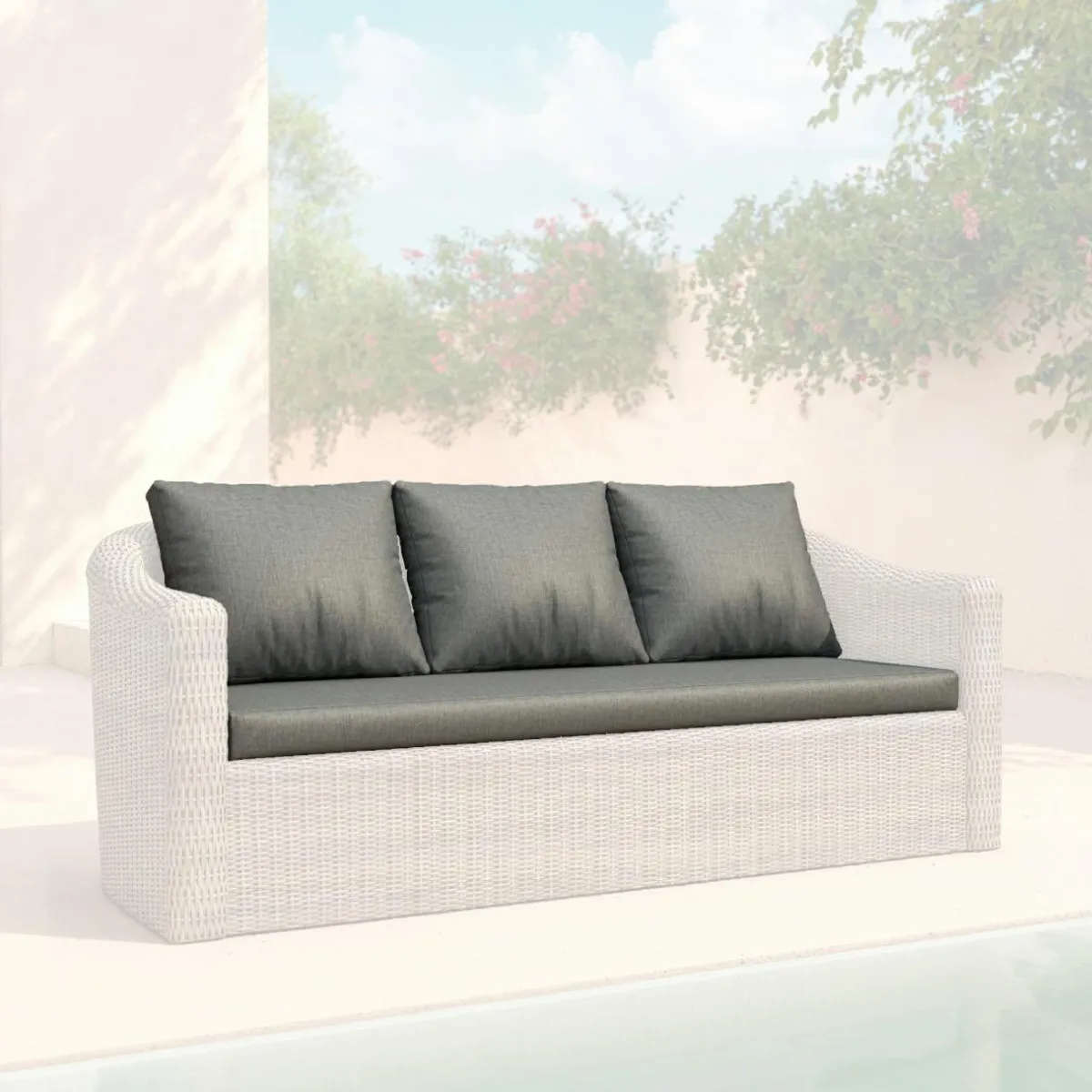 MOBELLIA Housses de coussin de remplacement pour Canapé 3 places Calvi Gris foncé Clearance