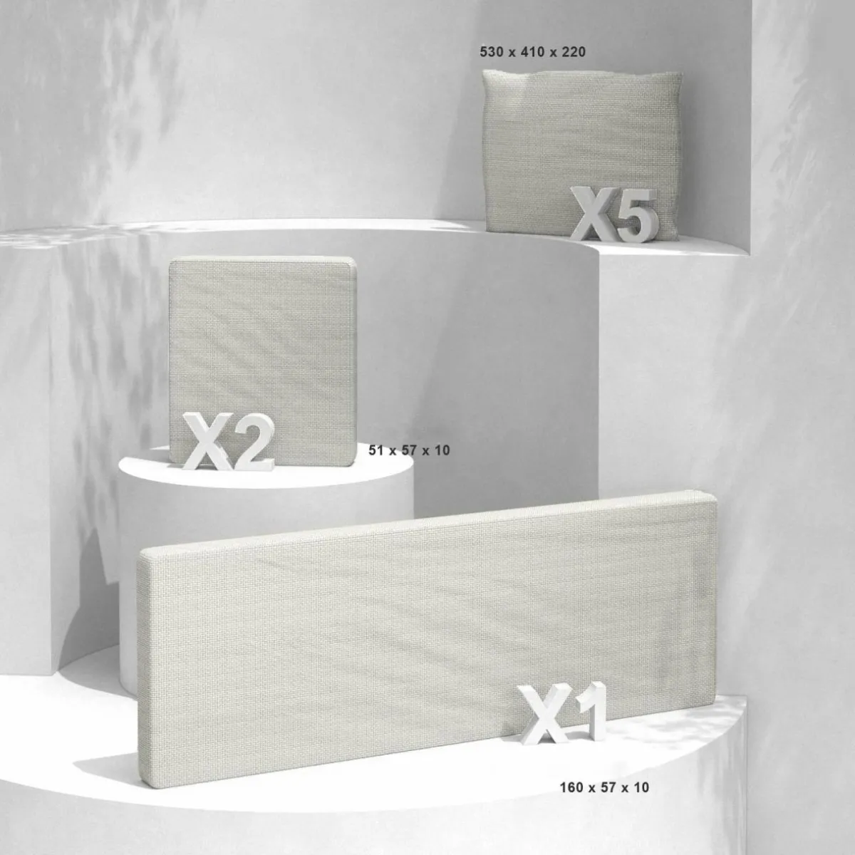 MOBELLIA Housses de coussin de remplacement pour salon de jardin Calvi 5 places - Beige Outlet