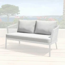 MOBELLIA Housses de coussin de remplacement pour Canapé 2 places Amalfi Gris clair Hot