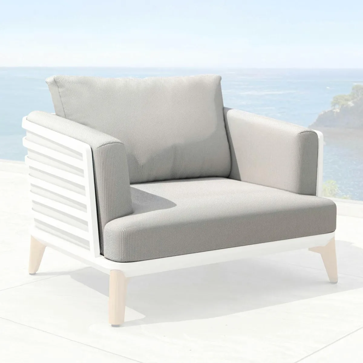 MOBELLIA Housses de coussin de remplacement pour Fauteuil Monte Carlo Gris clair Clearance