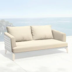 MOBELLIA Housses de coussin de remplacement pour Canapé 2 places Monte Carlo Taupe Discount