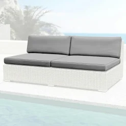 MOBELLIA Housses de coussin de remplacement pour Chauffeuse 2 places Palma Gris anthracite Gris foncé Sale