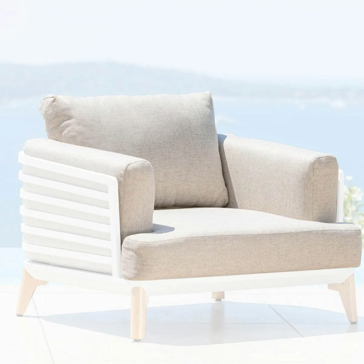 MOBELLIA Housses de coussin de remplacement pour Fauteuil Monte Carlo Taupe Outlet