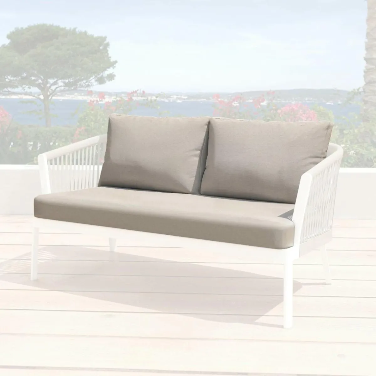 MOBELLIA Housses de coussin de remplacement pour Canapé 2 places Amalfi Taupe Best