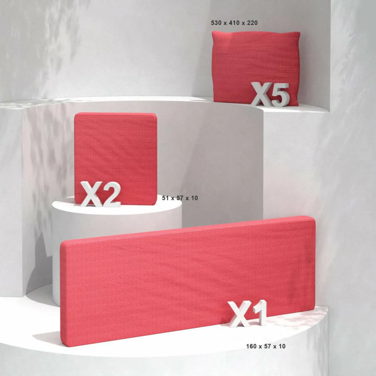 MOBELLIA Housses de coussin de remplacement pour salon de jardin Calvi 5 places - Rouge Best