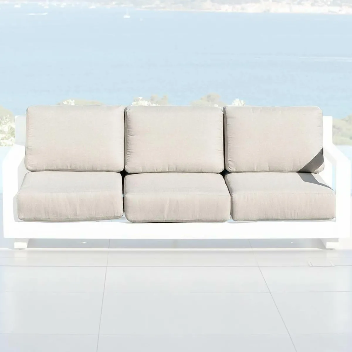 MOBELLIA Housses de coussin de remplacement pour Canapé 3 places Elba Taupe Outlet