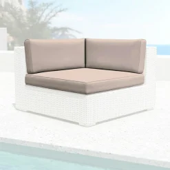 MOBELLIA Housses de coussin de remplacement pour Fauteuil d'angle Palma Taupe Best