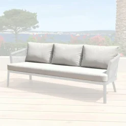MOBELLIA Housses de coussin de remplacement pour Canapé 3 places Amalfi Gris clair