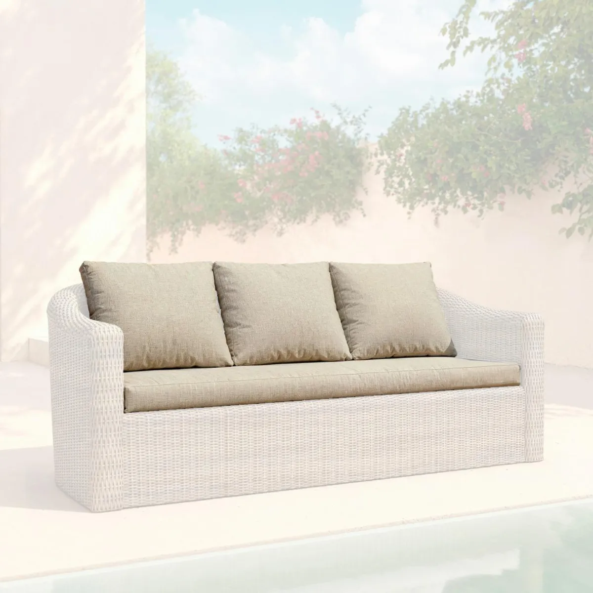 MOBELLIA Housses de coussin de remplacement pour Canapé 3 places Calvi Taupe Clearance