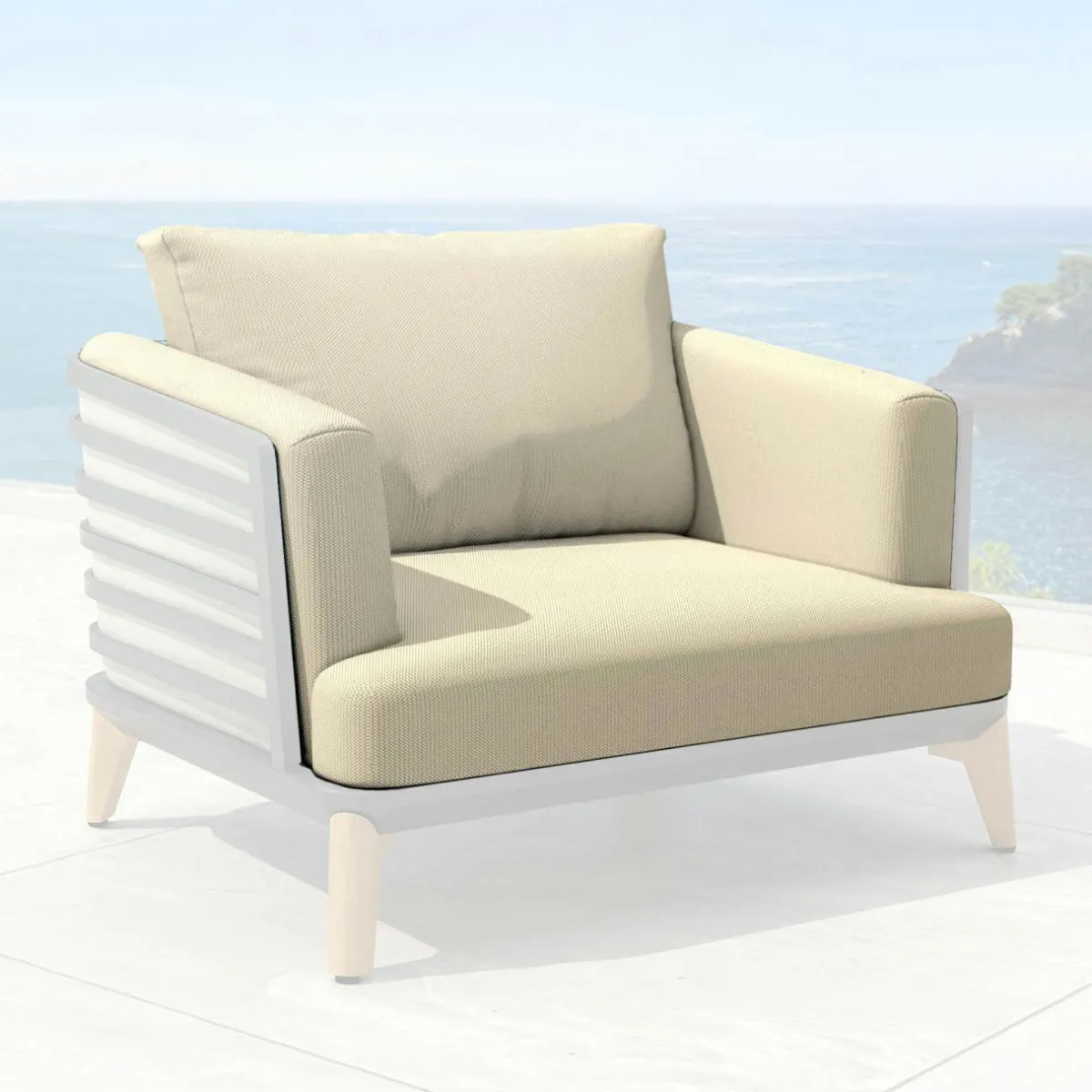 MOBELLIA Housses de coussin de remplacement pour Fauteuil Monte Carlo Beige Clearance