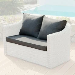 MOBELLIA Housses de coussin de remplacement pour Canapé 2 places Calvi Gris foncé Sale