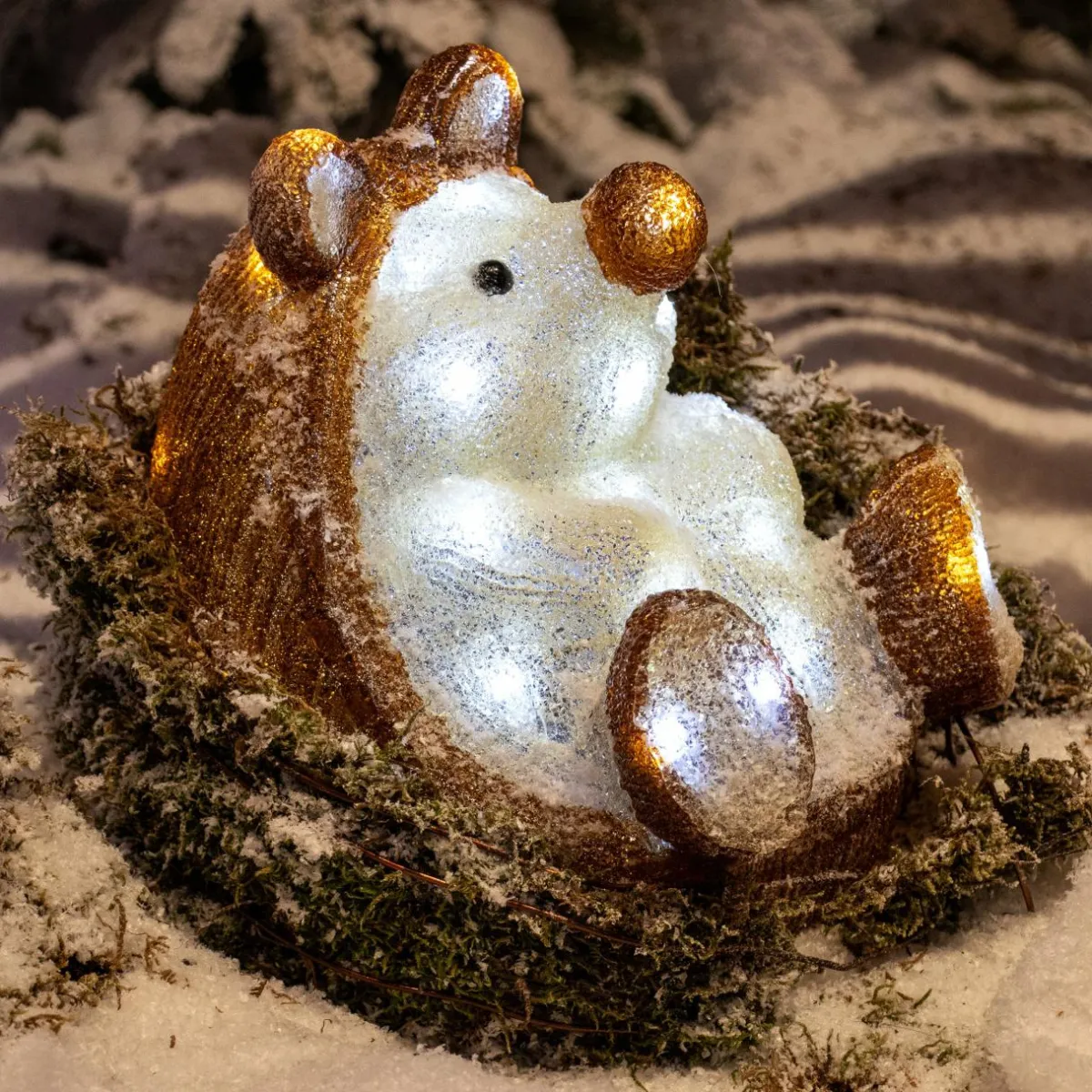 EMINZA Hérisson lumineux à piles 30 LED (H24 cm) Twiggy Blanc froid Sale