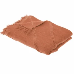 ATMOSPHERA Jeté de canapé coton (130 x 180 cm) Inca Terracotta Hot