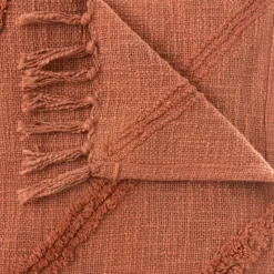 ATMOSPHERA Jeté de canapé coton (130 x 180 cm) Inca Terracotta Hot