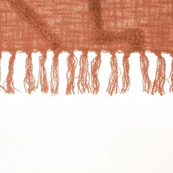 ATMOSPHERA Jeté de canapé coton (130 x 180 cm) Inca Terracotta Hot