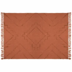 ATMOSPHERA Jeté de canapé coton (130 x 180 cm) Inca Terracotta Hot