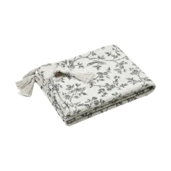 STOF Jeté de canapé coton recyclé (125 x 150 cm) Clarine Ecru Discount