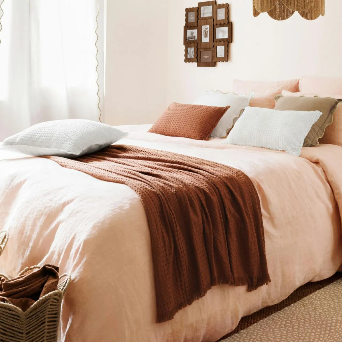 ATMOSPHERA Jeté de lit coton (130 x 180 cm) Widdy Terracotta Hot
